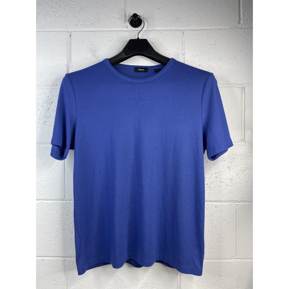 Theory Essential Tee Anemone Milano Royal Blue Short Sleeve T-Shirt Mens L